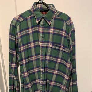 Mens green flannel shirt